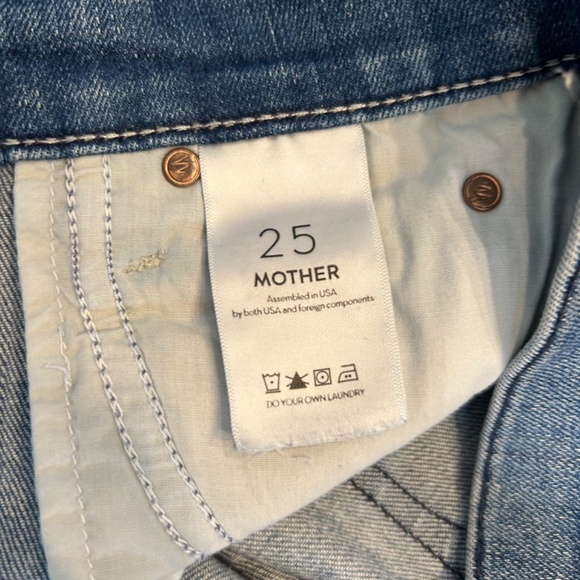 MOTHER Blue Frayed Hem Jeans - Picture 6 of 6